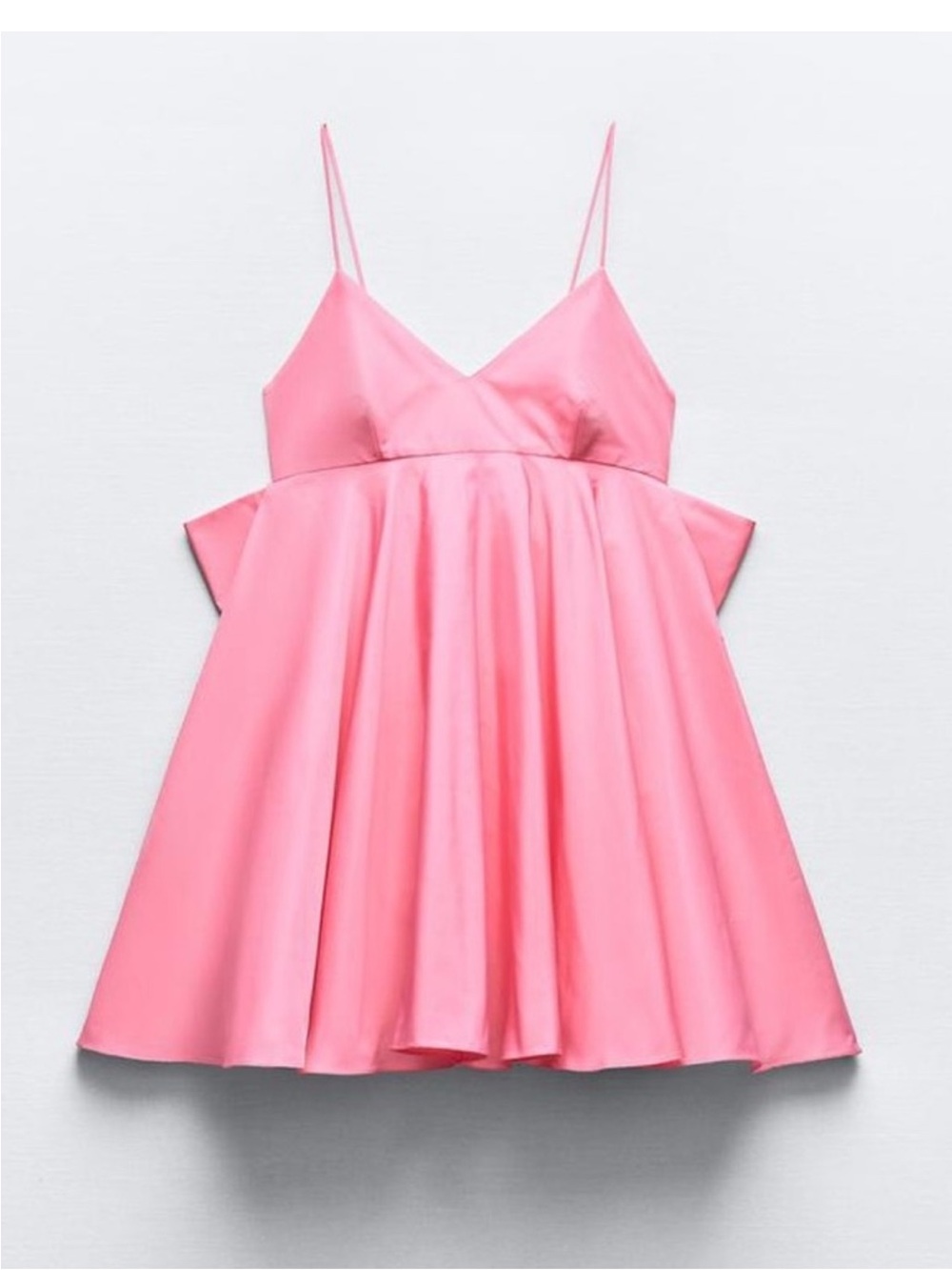 Zara Pink Satin Spaghetti-Strap Mini Dress